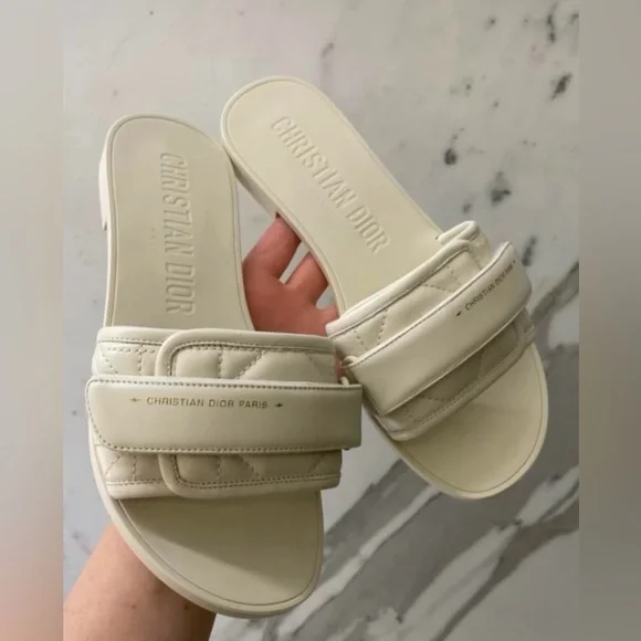 Dior Cream Women's Slides - Picture 1 of 1